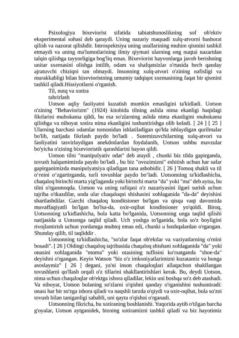 Uotson "Psixologiya unga xulq-atvorchi qaraydi" 2