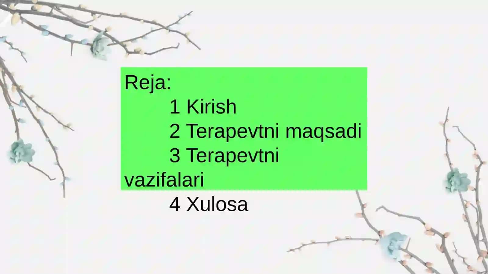 Jarohatlanganda ichki aʼzolar kasalliklarini davolash va profilaktikasida terapevtlarni maqsad va vazifalari 2