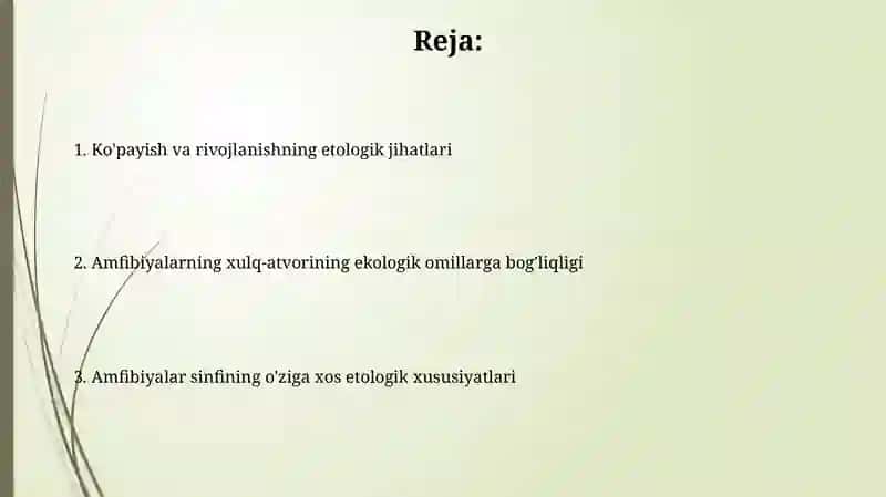 Amfibiyalar sinfining o'ziga xos etologik hususiyatlari 2