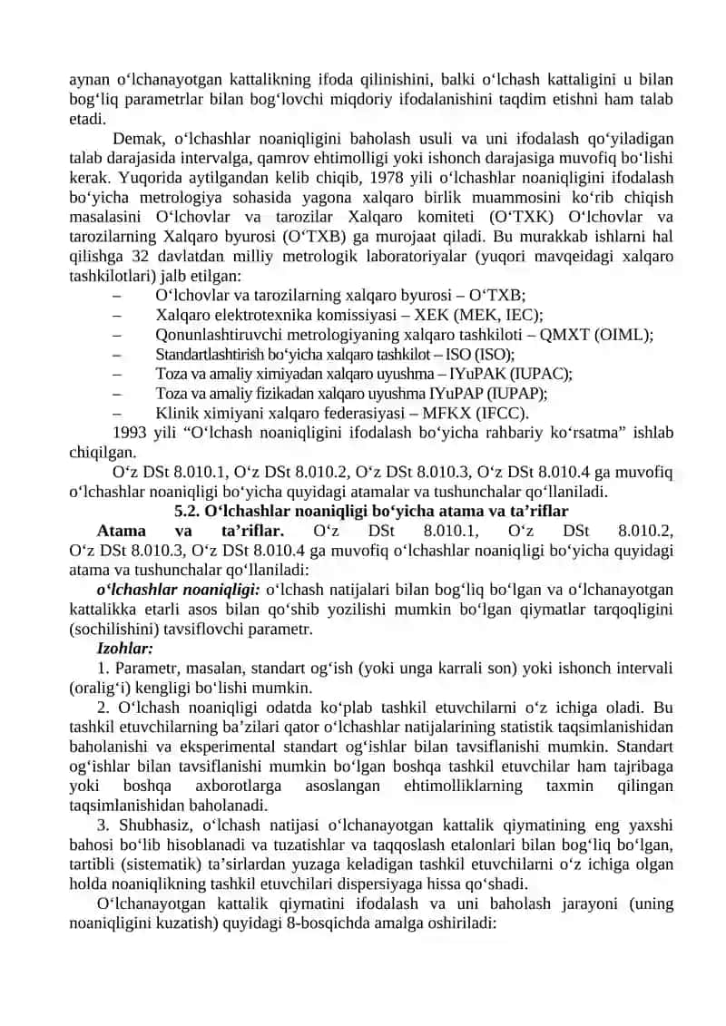 O`LCHASH NOANIQLIKLARI VA XATOLIKLARI 2