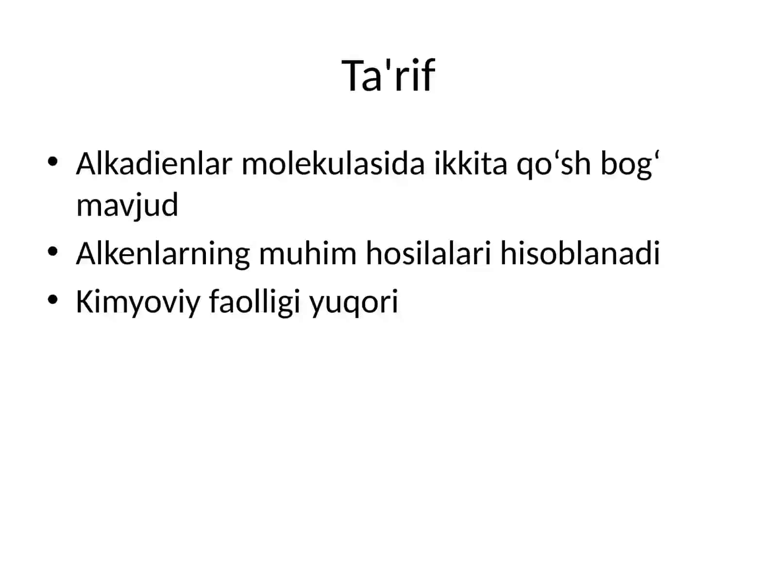 Alkadienlar mavzusidagi slayd 2