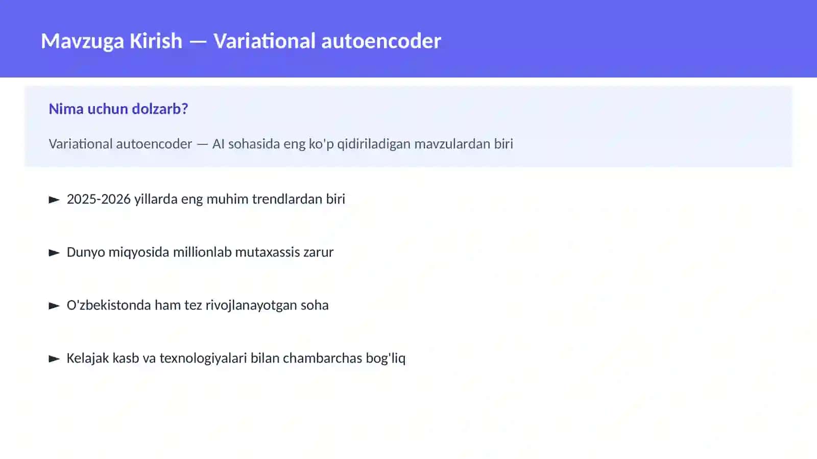 AI | DEEP LEARNING VA NEYRON TARMOQLAR 2
