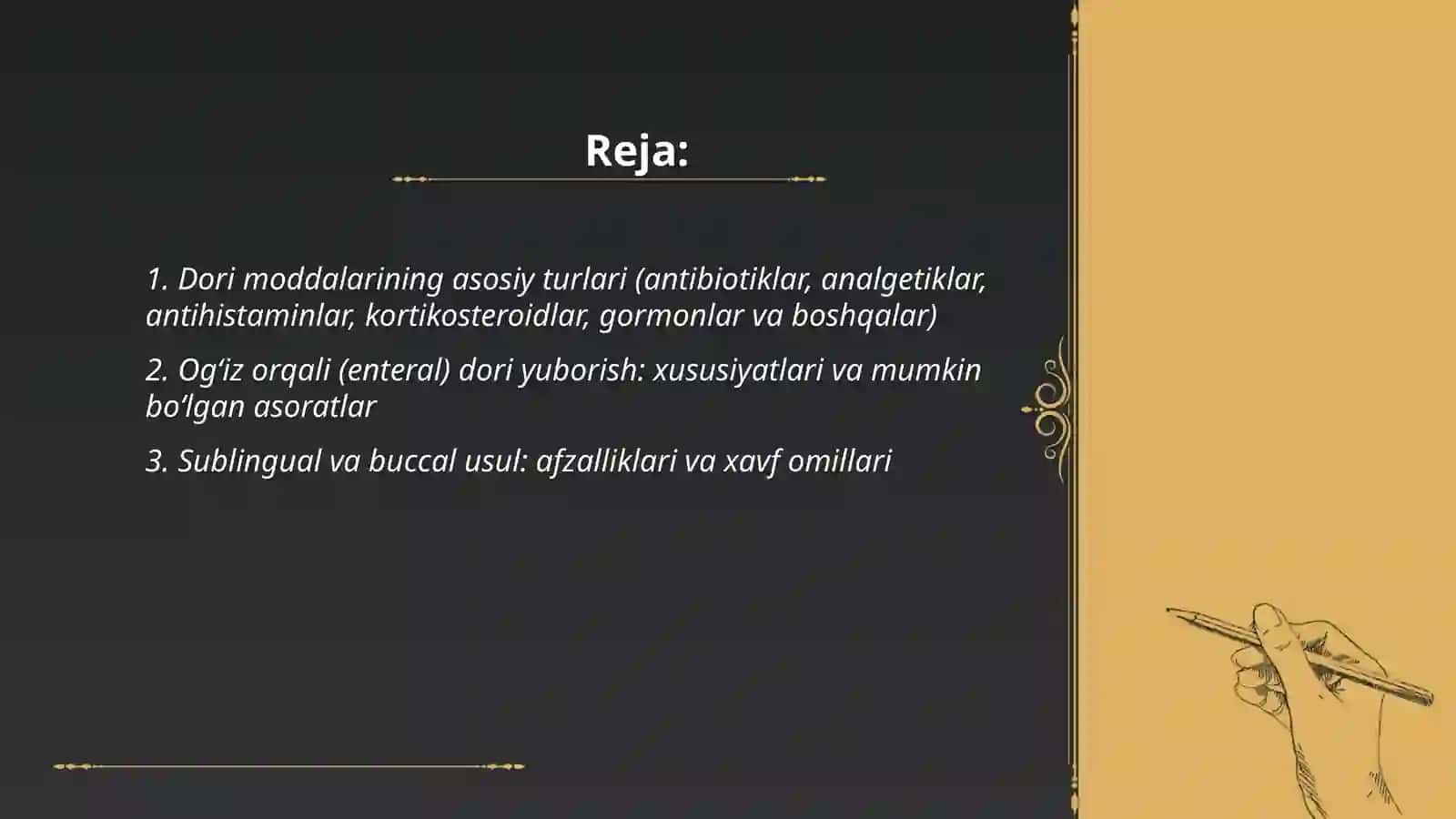 Dori moddalarining turlari va ularning organizmga yuborish usulari 2