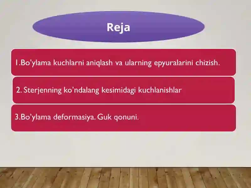 Sterjenning ko’ndalang kesimida vujudga keladigan zo’riqish kuchlari 2