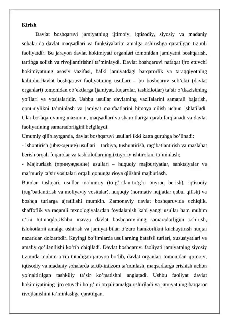 Davlat boshqaruvi faoliyatining usullari 2
