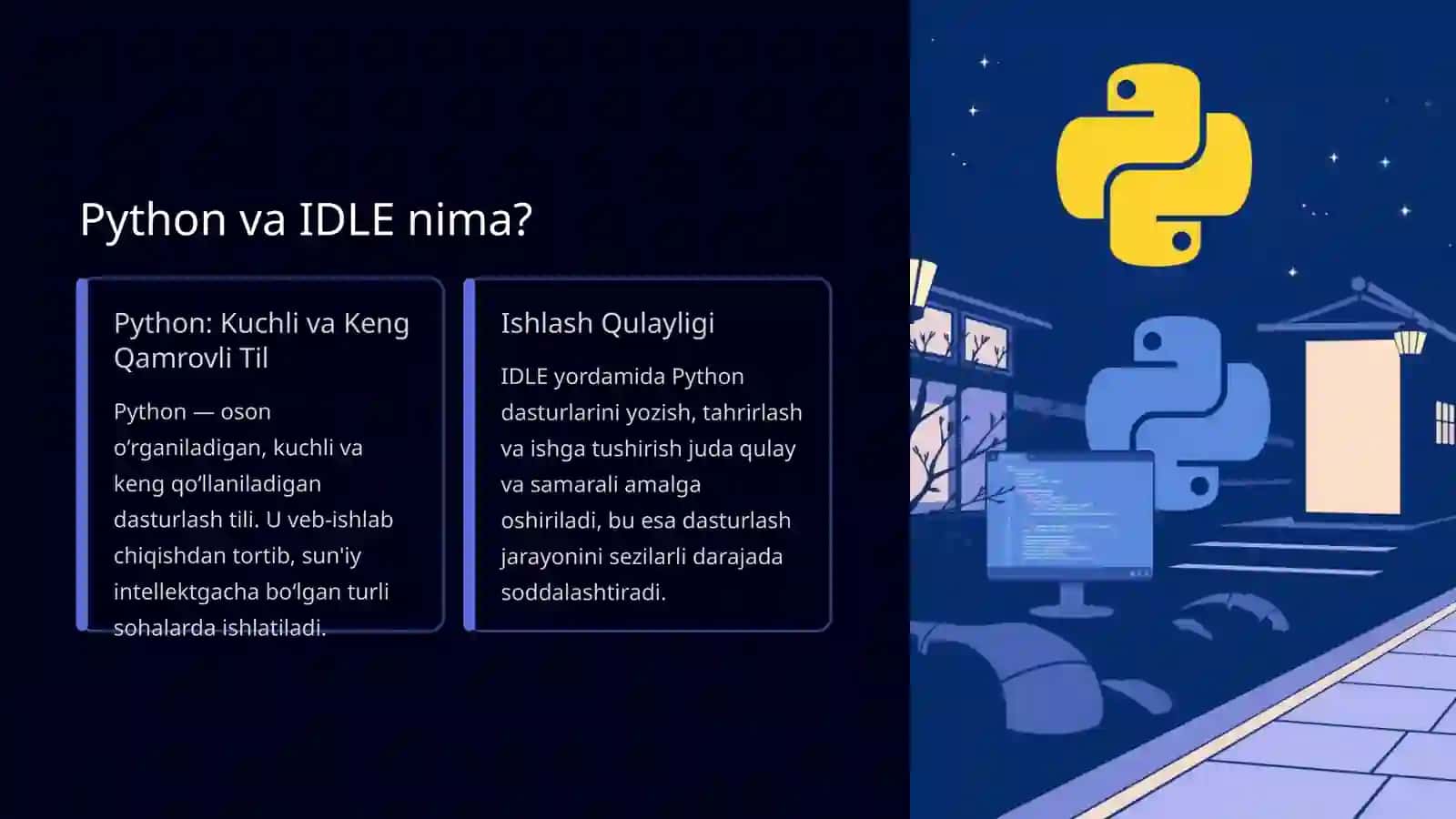 IDLE bilan tanishish: Python dasturlash muhiti 2