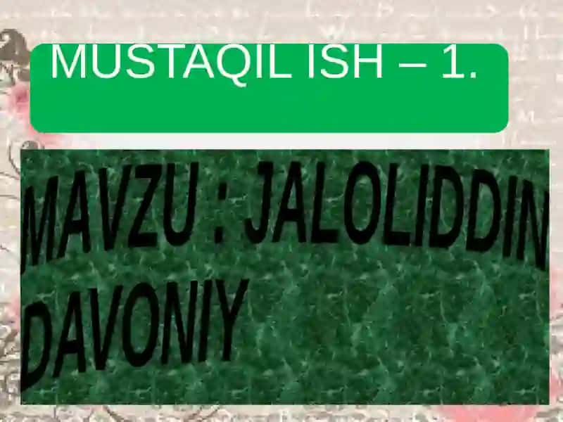 Davoniyning tarbiyaviy qarashlari 2