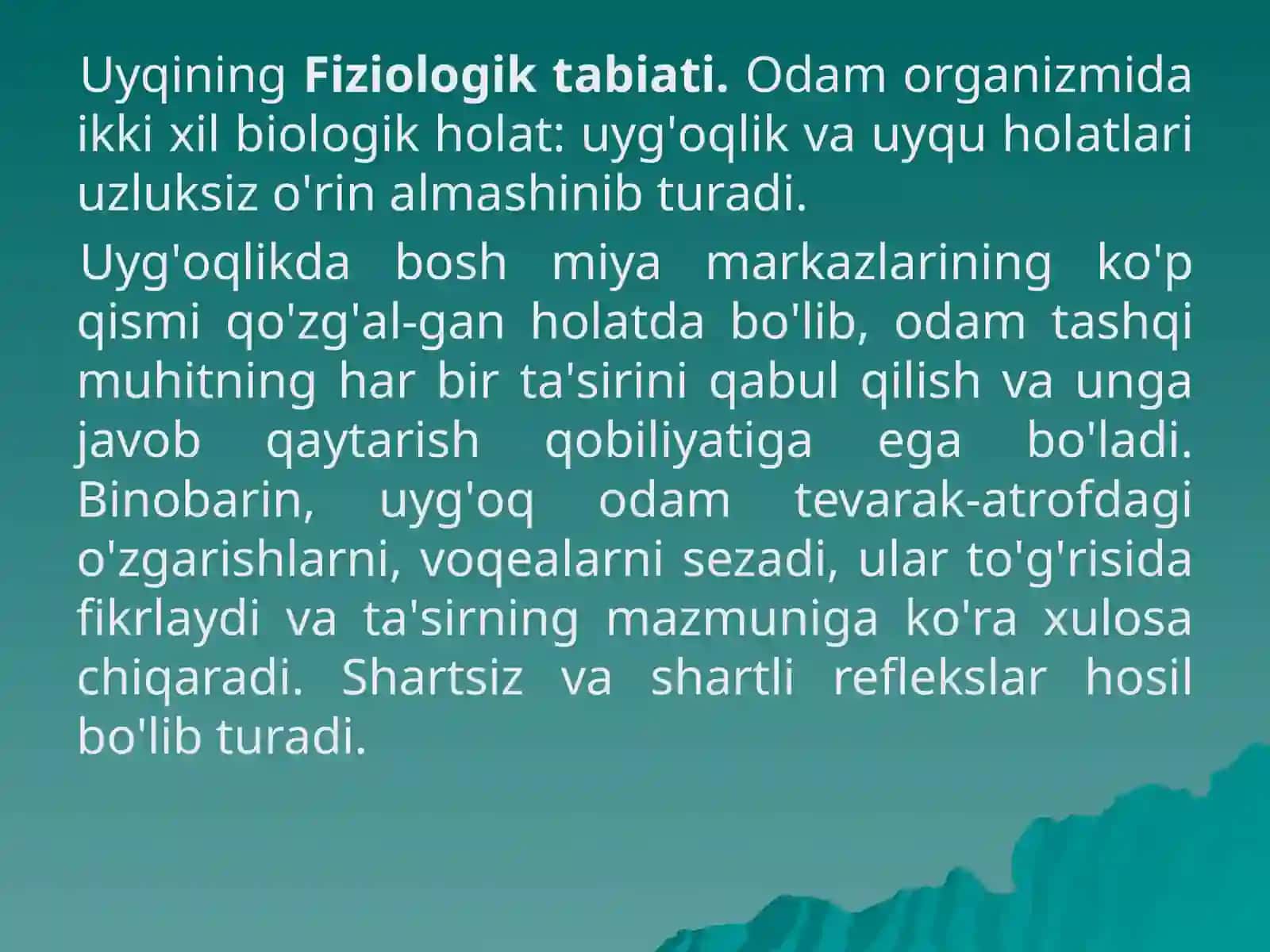 Uyqu va tush ko’rish gigenasi 2
