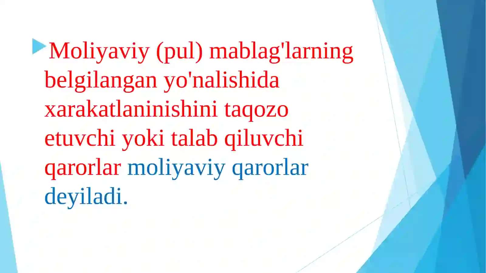 Moliyaviy qarorlar 2
