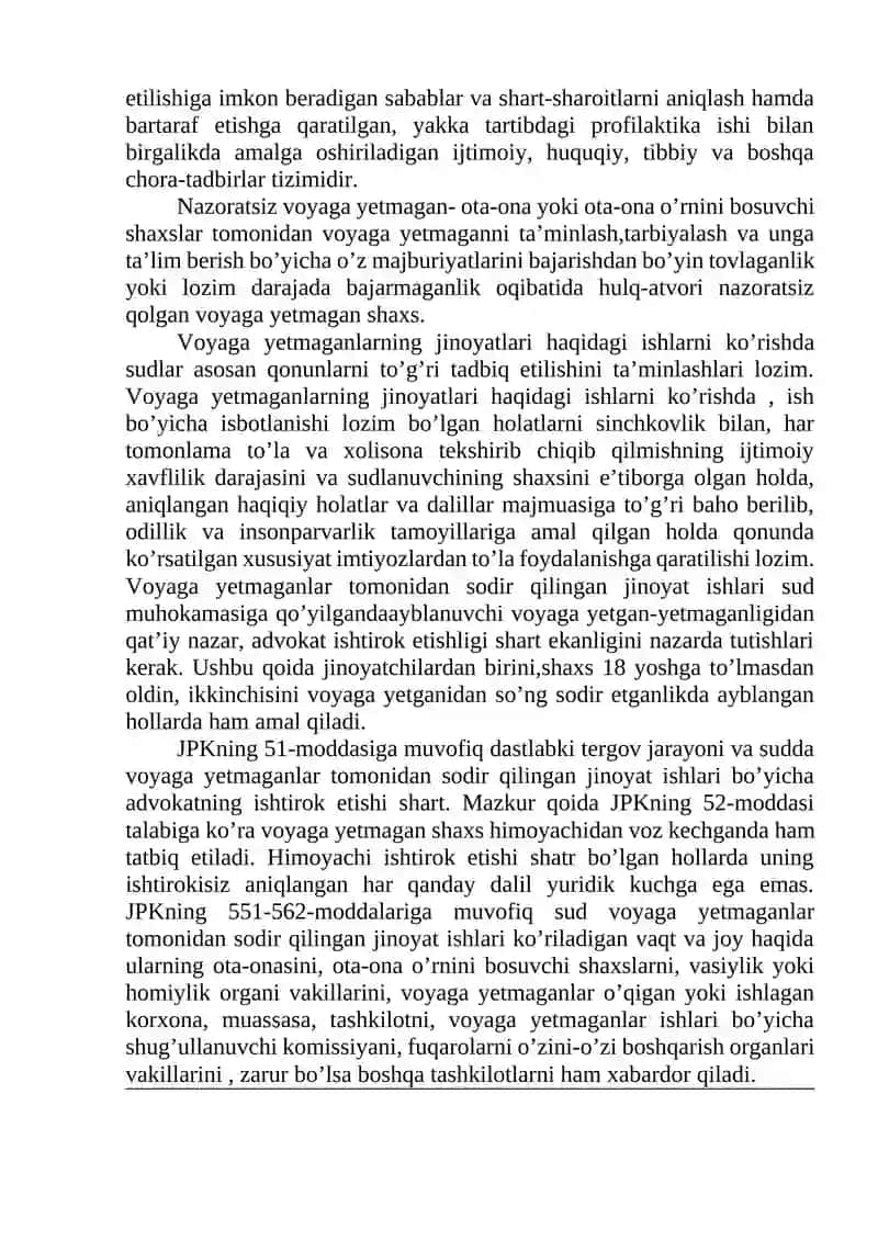 Voyaga yetmagan shaxslar tomonidan sodir etilgan talon-taroj qilish bilan bog’liq huquqbuzarliklarni oldini olish 2