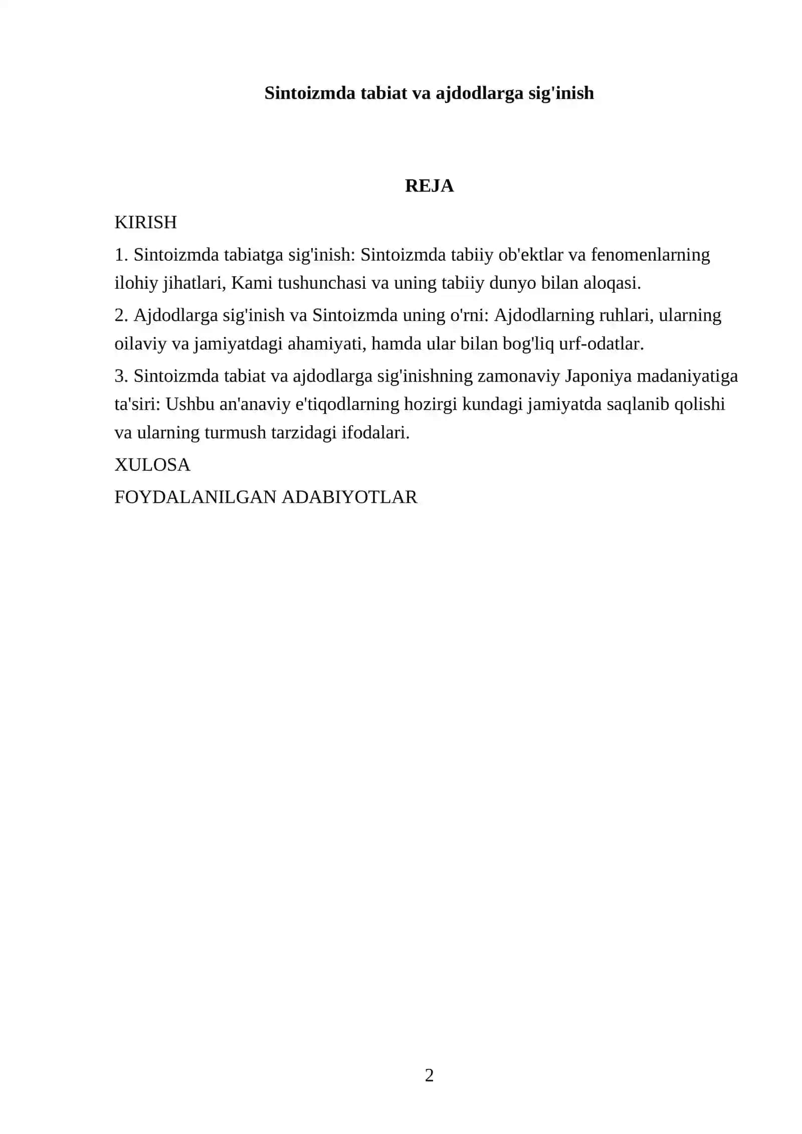 Sintoizmda tabiat va ajdodlarga sig'inish 2
