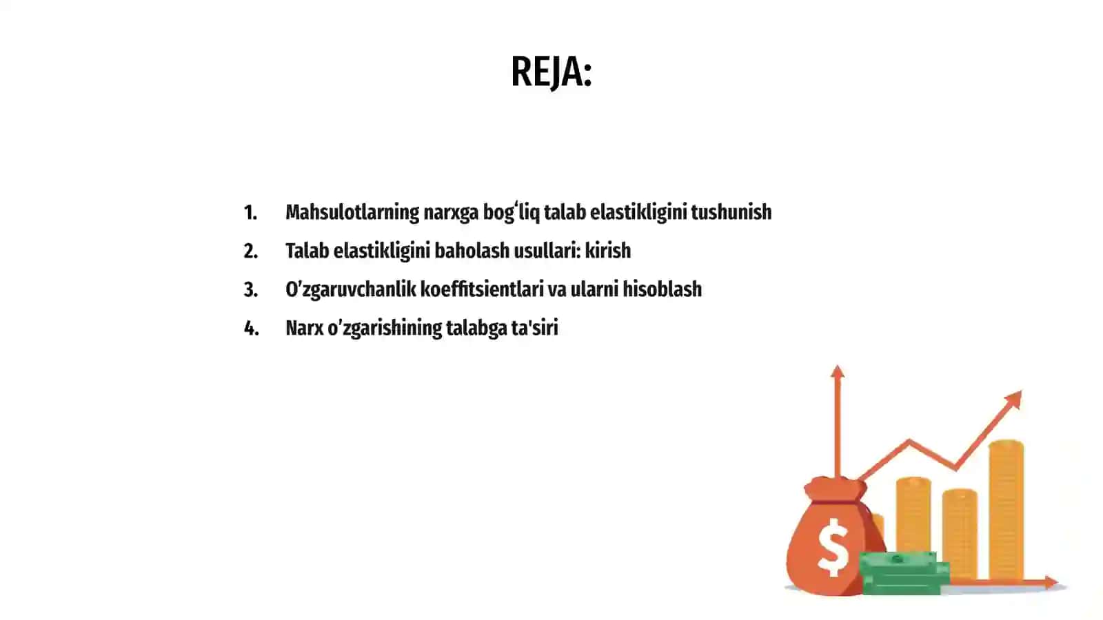 Mahsulotlarning narxga bogʻliq talab elastikligini baholash usullari 2