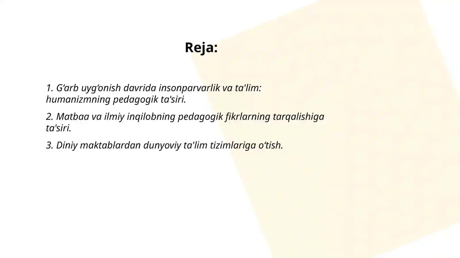 Yevropa mutafakkirlarining pedagogik g‘oyalar rivoji 2