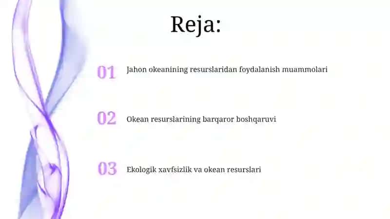 Okean resurslaridan foydalanish muammolari 2