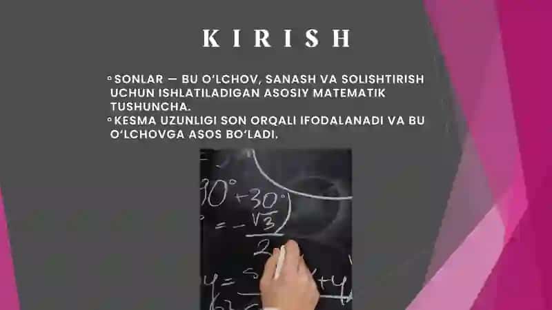 KESMALARNING O‘LCHAMI SIFATIDA QARALGAN SONLAR USTIDA ARIFMETIK AMALLAR TA’RIFI VA AMALLAR BAJARISH XOSSALARI 2