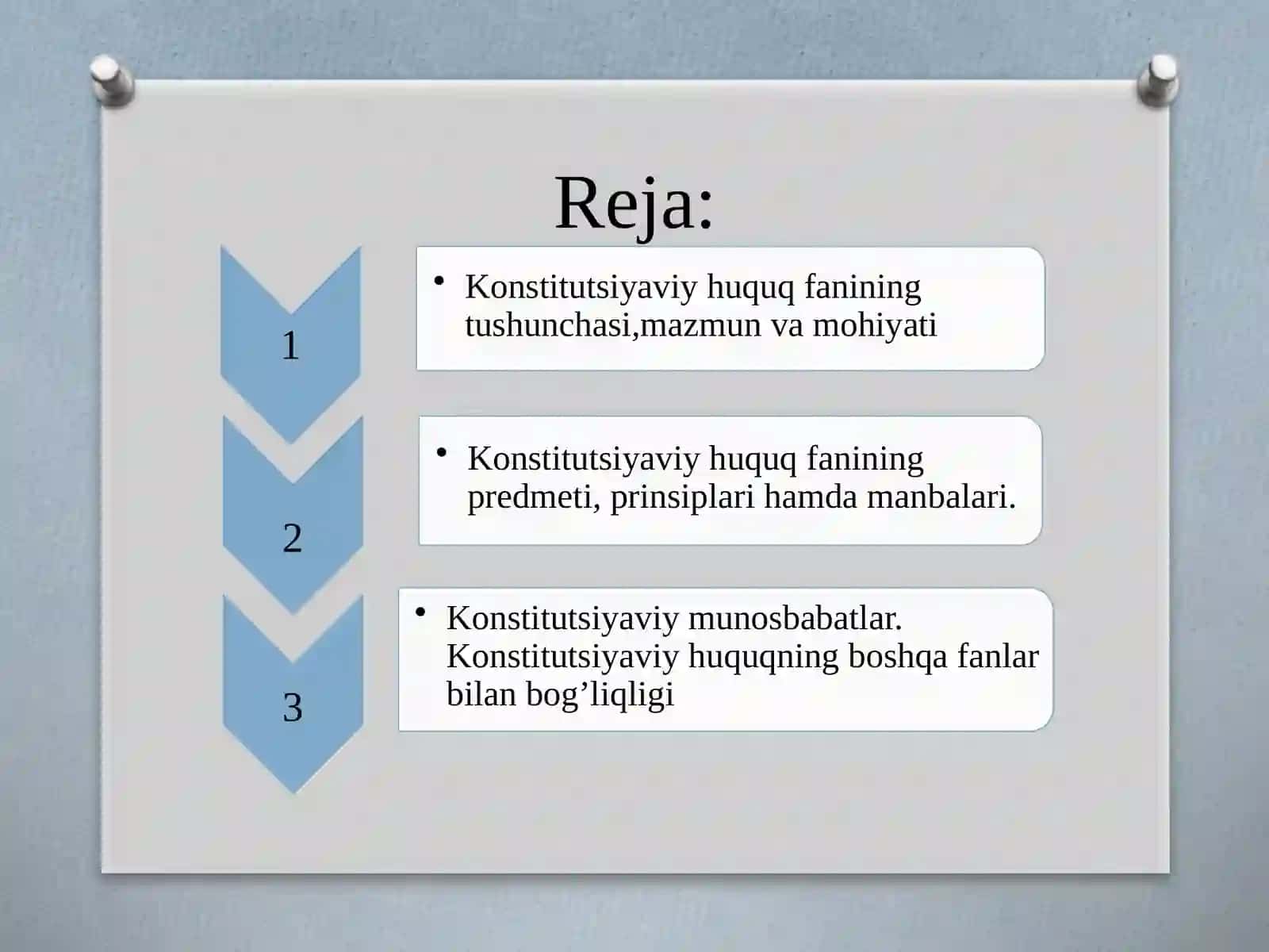 O‘zbekiston Respublikasi konstitutsiyaviy huquqining umumiy tasnifi 2