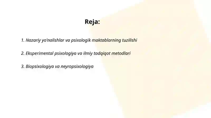 Hozirgi zamon psixolixologiyasining tuzulishi va tarmoqlari 2