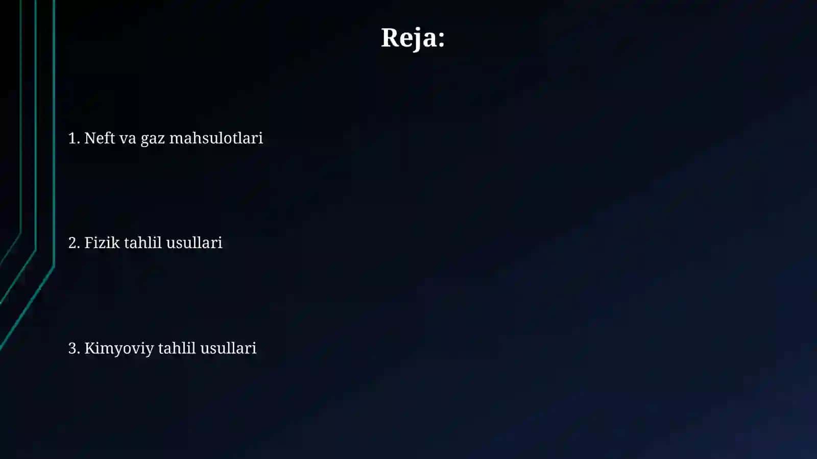Neft va gazni qayta ishlash mahsulotlarini fizik, kimyoviy tahlil qilish 2