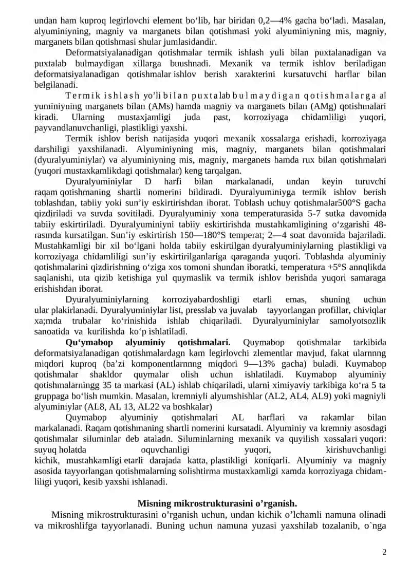 SANOATDA KO`P ISHLATILADIGAN RANGLI METALL QOTISHMASINI ANIQLASH 2