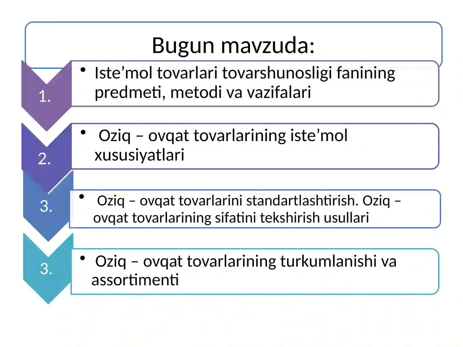 Iste’mol tovarlari tovarshunosligining nazariy asoslari 2
