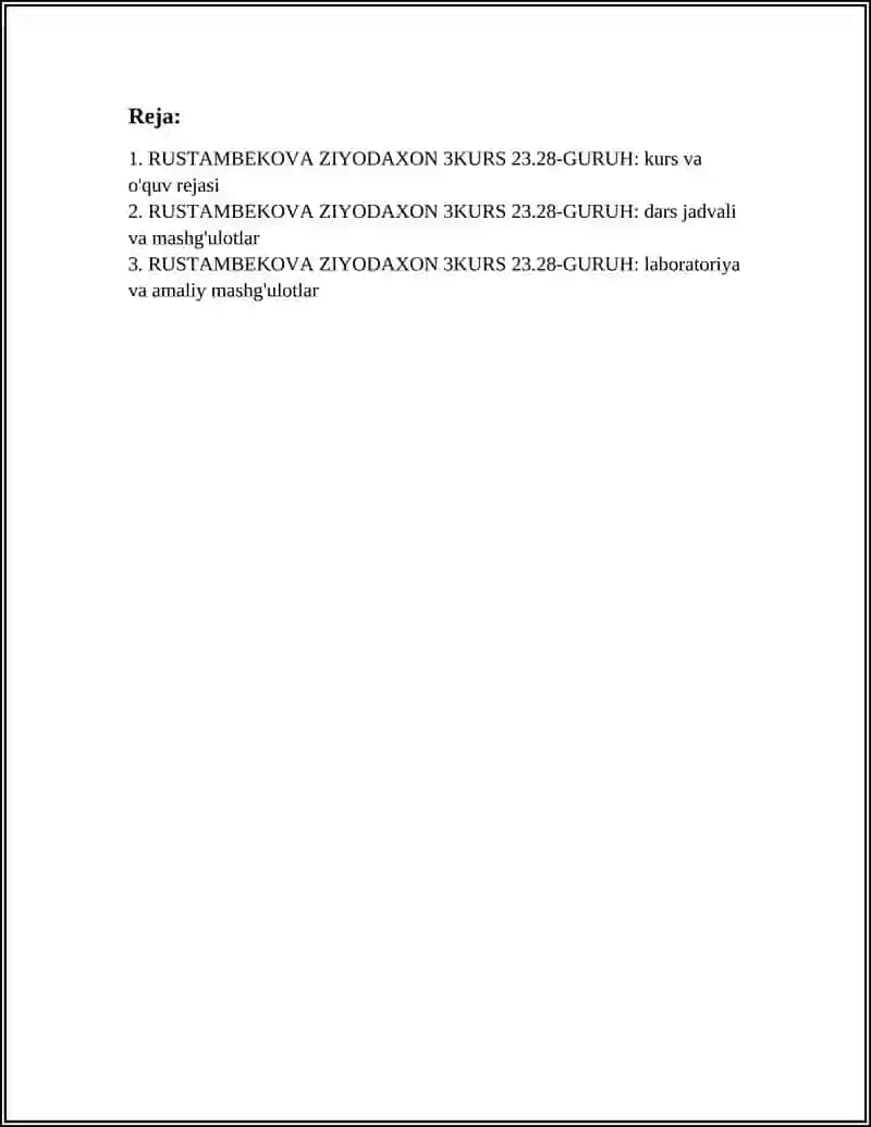 RUSTAMBEKOVA ZIYODAXON 3KURS 23.28-GURUH 2