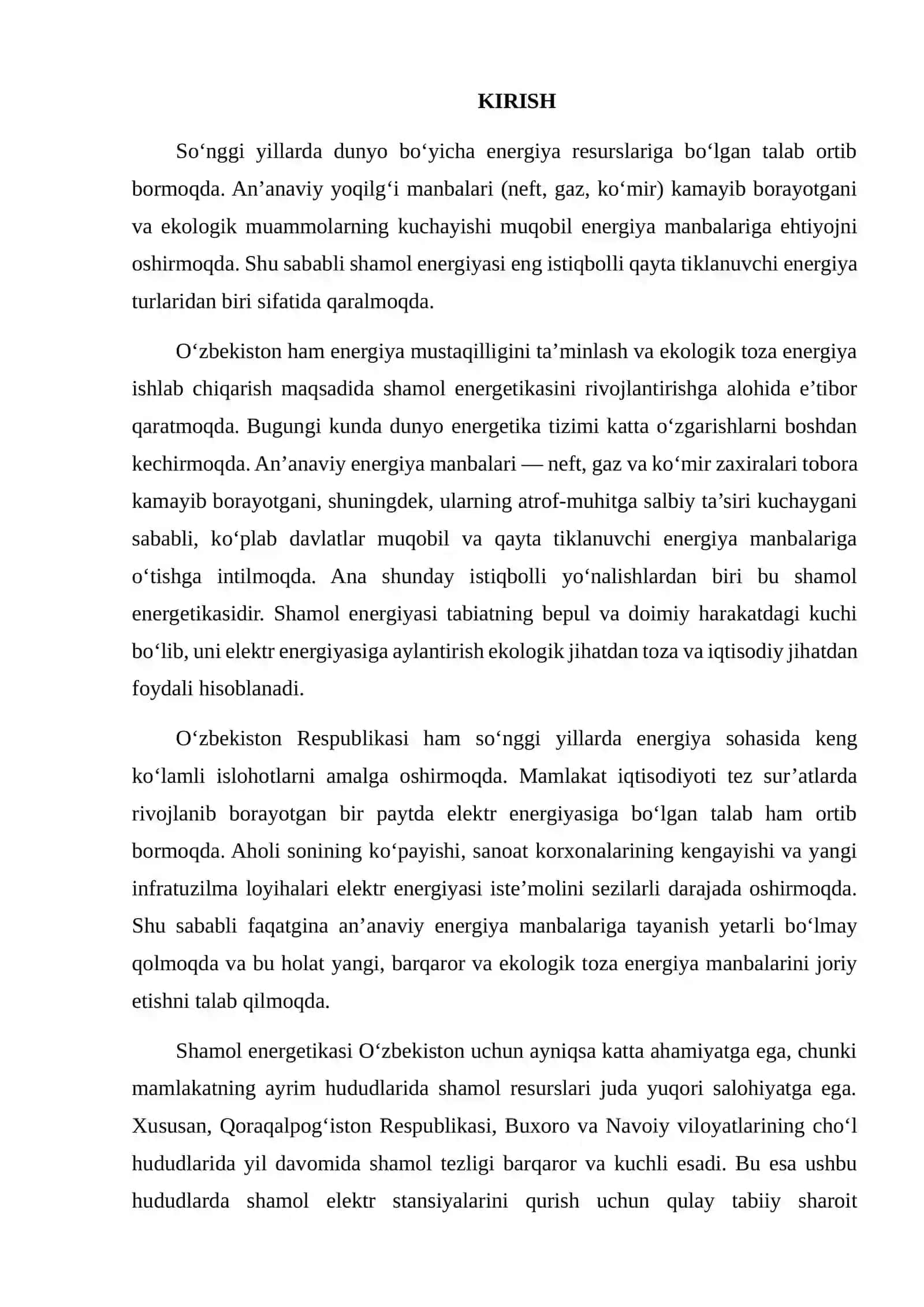 O‘zbekistonda Shamol Energetikasining Rivojlanishi 2