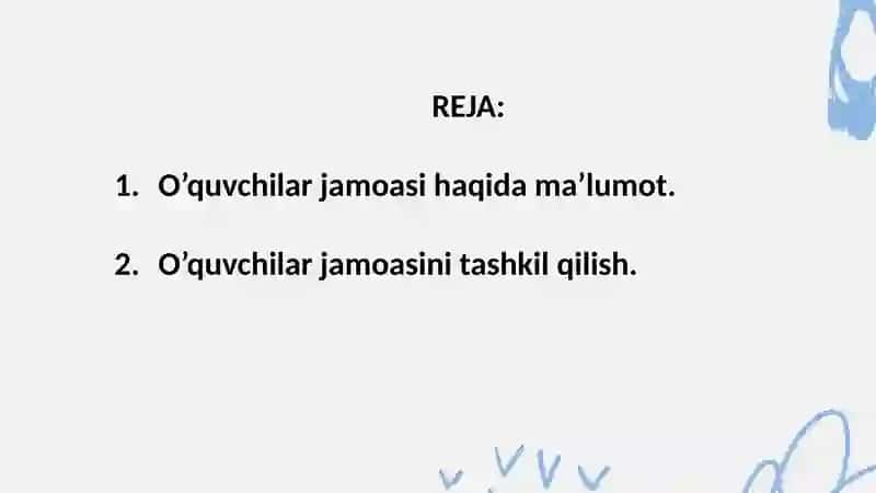 O’quvchilar jamoasi bilan ishlash 2
