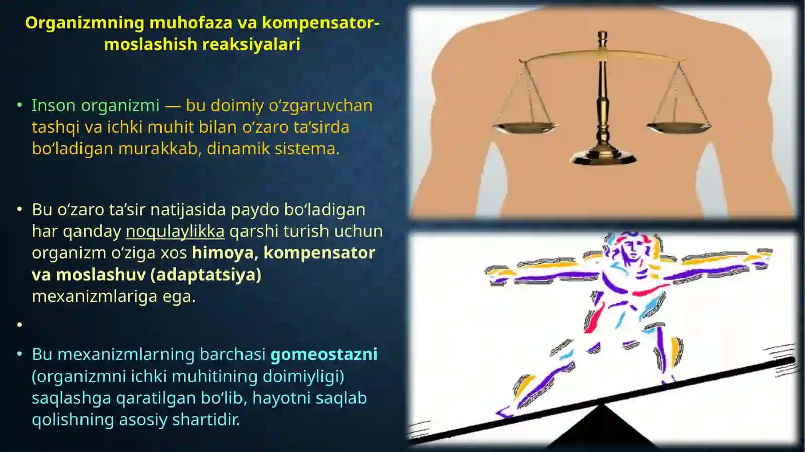 Organizmning muhofaza va kompensator-moslashish reaksiyalari 2