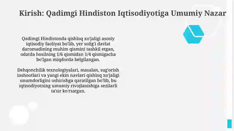 Qadimgi Hindistonda iqtisodiy fikrlar: Kirish 2