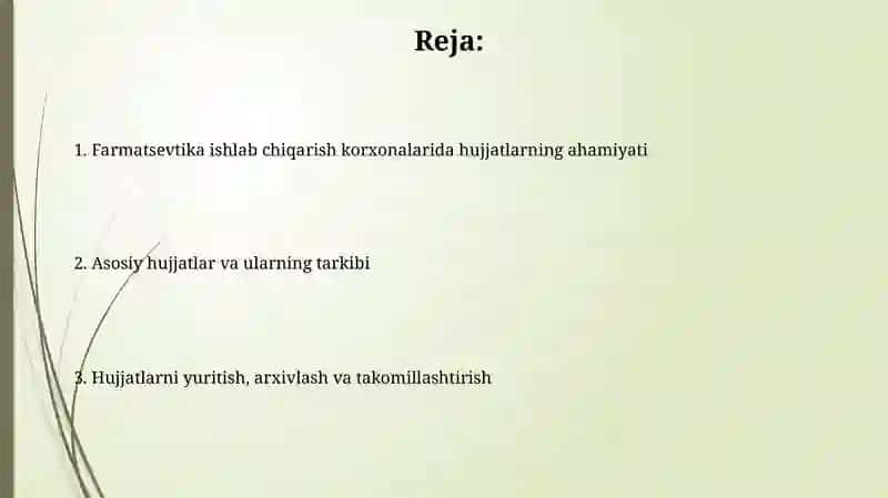 Farmatsevtik ishlab chiqarish korxonalarini xujjatlashtirish 2