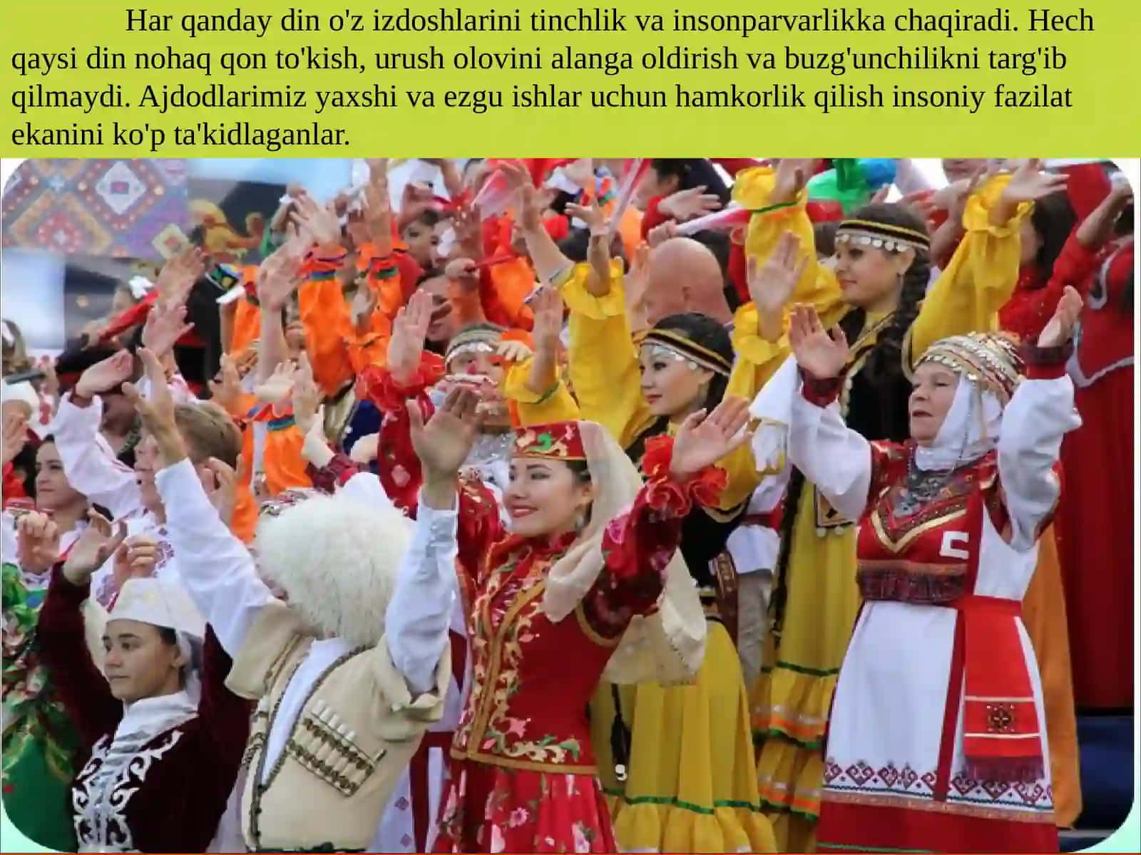 DUNYO DINLARIDA TINCHLIK G'OYASI 2