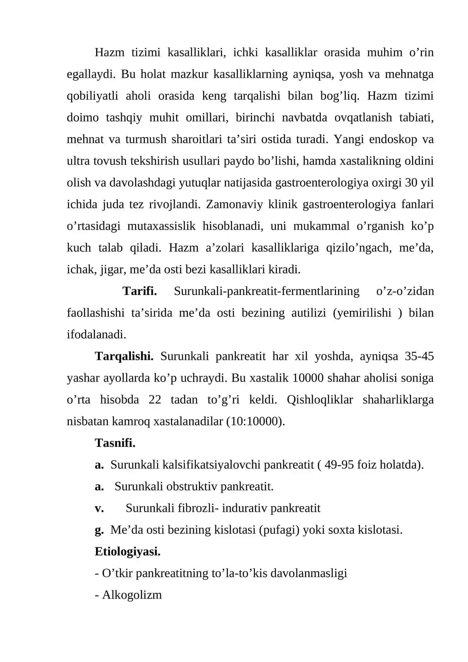 Ovqat hazm qilish sistemasi kasalliklari gastrit, surunkali pankreatit 2