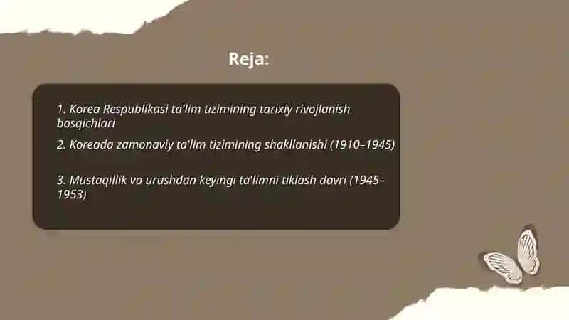 Korea Respublikasi Ta'lim Tizimi Rivojlanish Bosqichlari 2