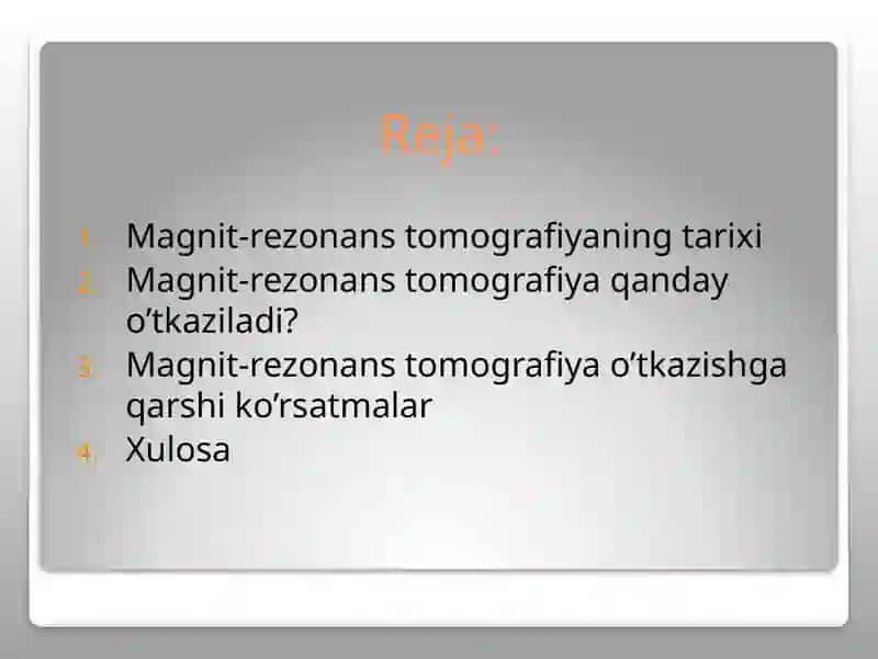 MAGNIT-REZONANS TOMOGRAFIYANING FIZIK ASOSLARI 2