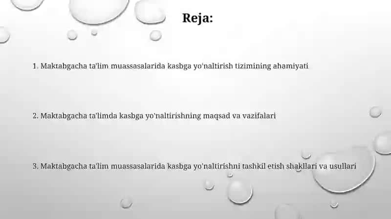 Maktabgacha ta'limda kasbiy yo'nalish tizimi 2