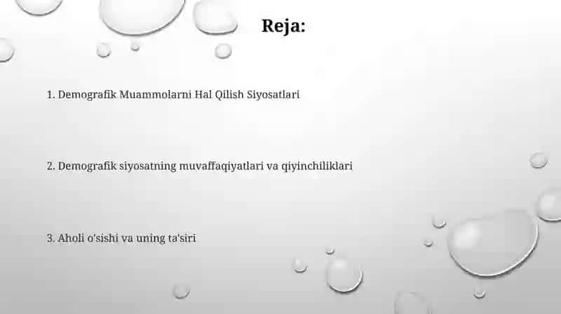 Rivojlanayotgan mamlakatlar demografik siyosati 2