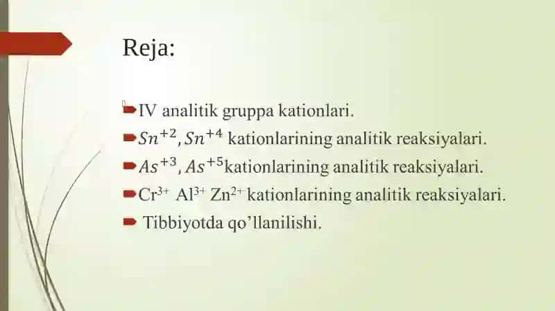 IV guruh kationlarining analitik reaksiyalari 2