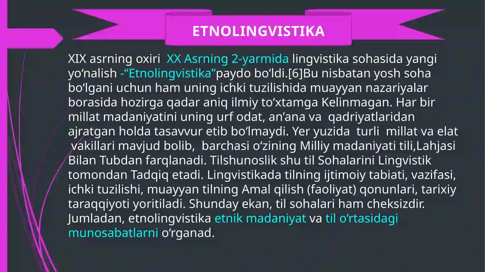ETNOLINGVISTIKA. TIPOLOGIK LINGVISTIKA 2