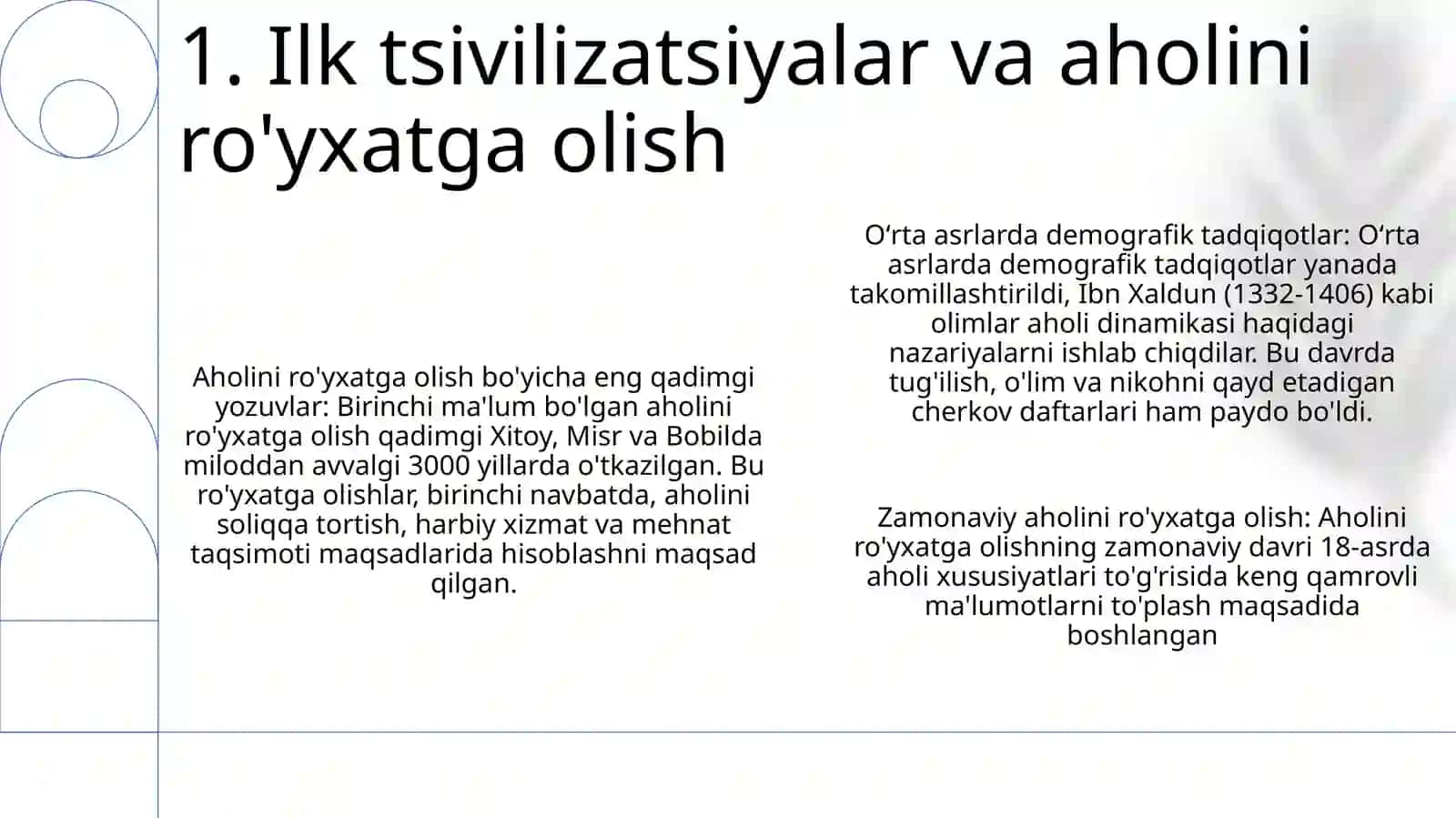 Demografik Tadqiqotlar Rivojlanish Tarixi 2