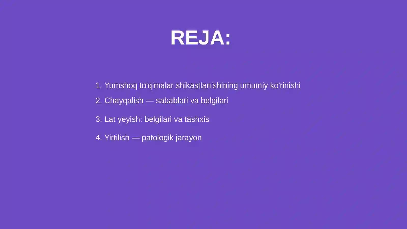 Yumshoq to'qimalarni yopiq shikasti 2
