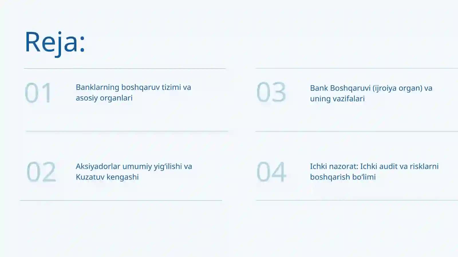 Banklarning boshqaruv organivavazifalari 2