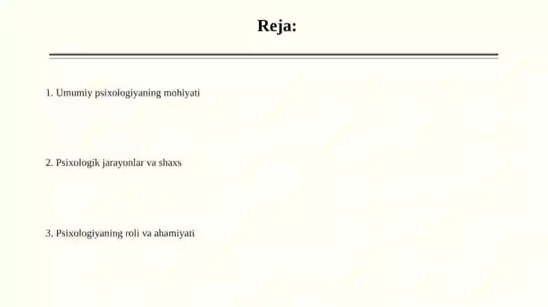 Umumiy psixologiya fanininng predmeti 2