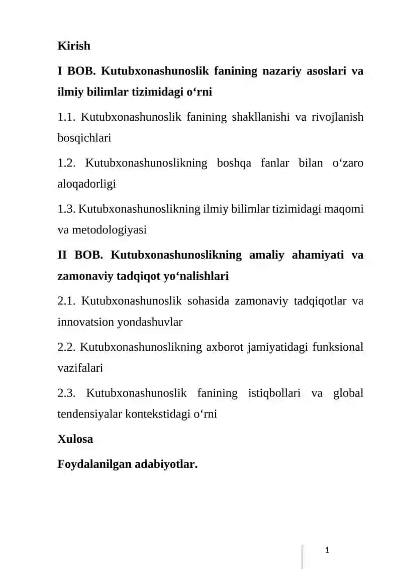 ILMIY BILIMLAR TIZIMIDA KUTUBXONASHUNOSLIK MAQOMINING UMUMIY TASNIFI 2