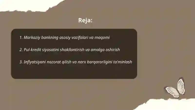 Markaziy bankning roli va vazifalari 2