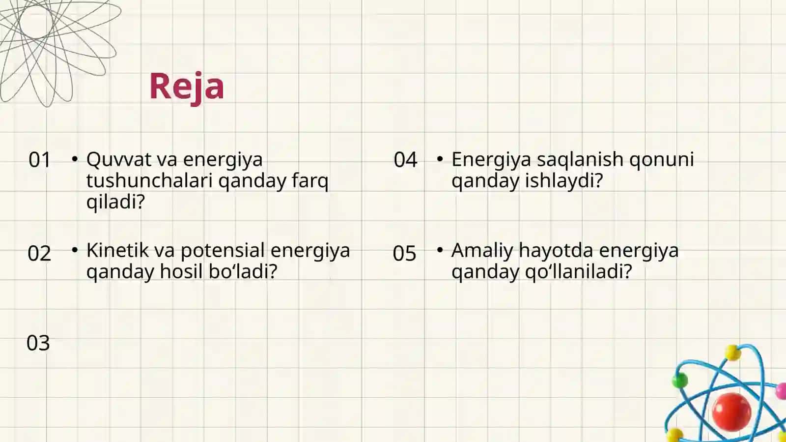 Quvvat. Energiya: kinetik va potensial encrgiya 2