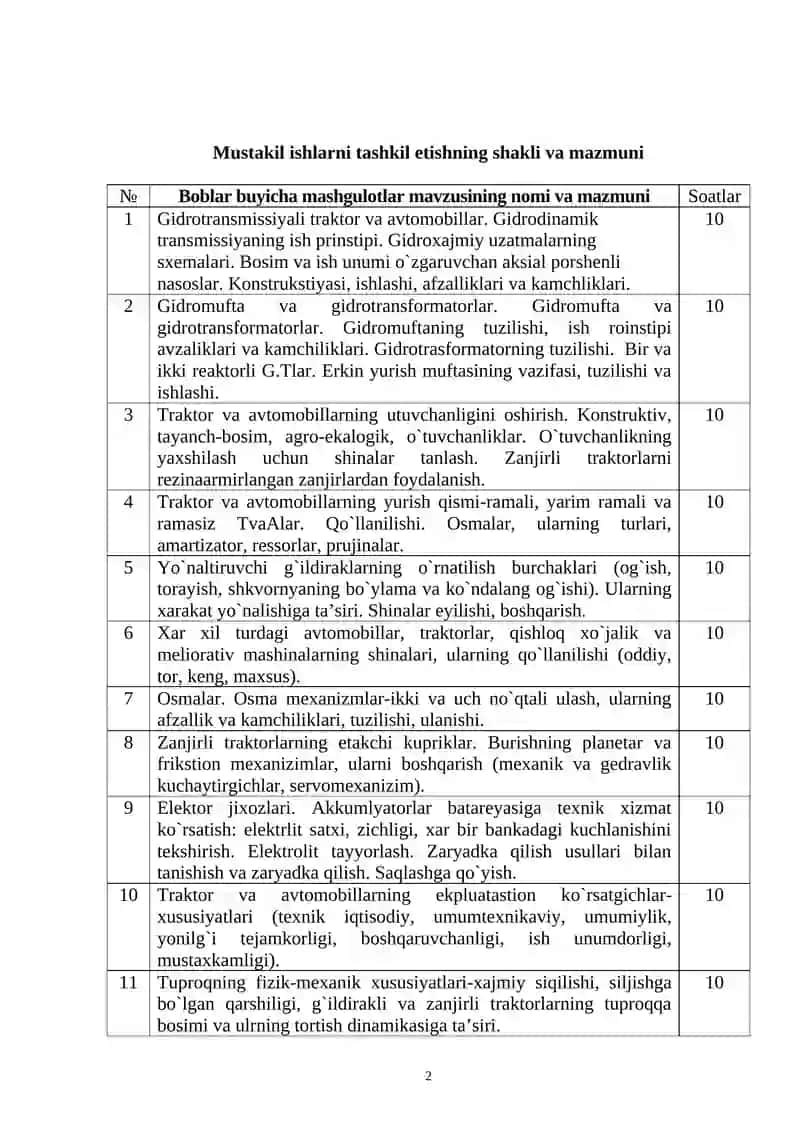 Gidrotransmissiyali traktor va avtomobillar. Gidrodinamik transmissiyaning ish prinstipi. Gidroxajmiy uzatmalarning sxemalari. Bosim va ish unumi o`zgaruvchan aksial porshenli nasoslar. Konstrukstiyasi, ishlashi, afzalliklari va kamchliklari 2
