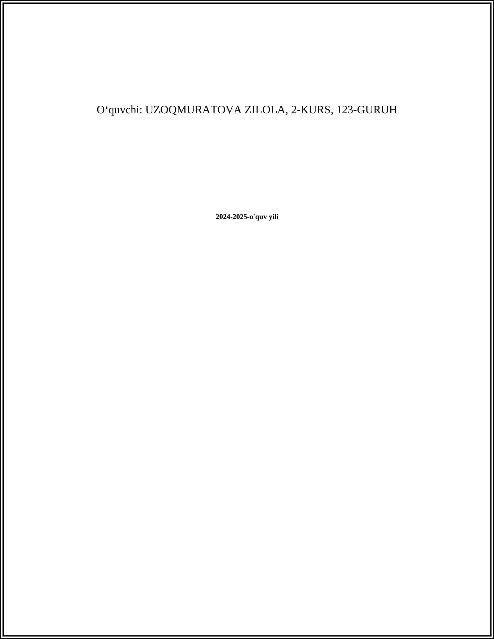 REFERAT MAVZUSI: OʻZBEKISTON SUVEREN, DEMOKRATIK, HUQUQIY DAVLAT INSTITUT VA KAFEDRA 2