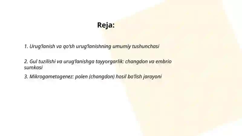 Urugʻlanish va qoʻsh urugʻlanish jarayoni 2