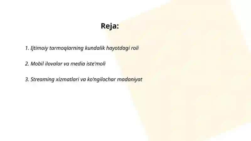 Media texnologiyalar kundalik hayotda 2