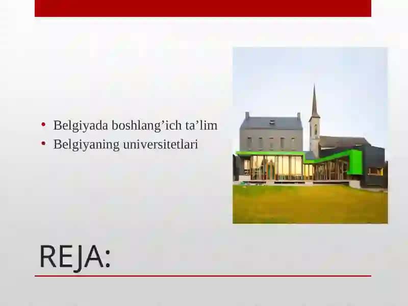 BELGIYA TA’LIM TIZIMI 2